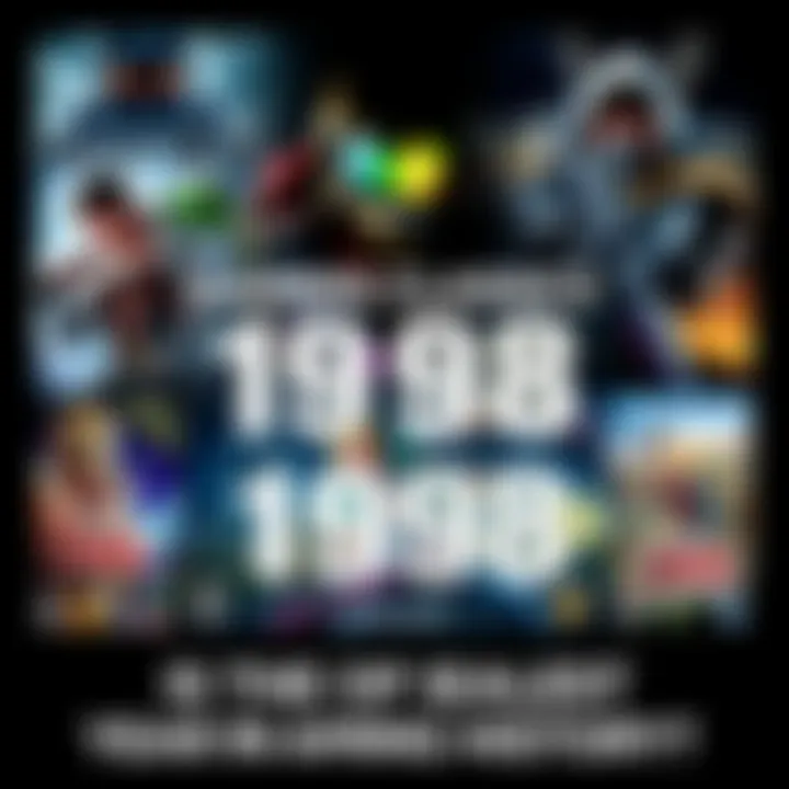 A collage of iconic video game covers from 1998, featuring characters and elements from Half-Life and Ocarina of Time.