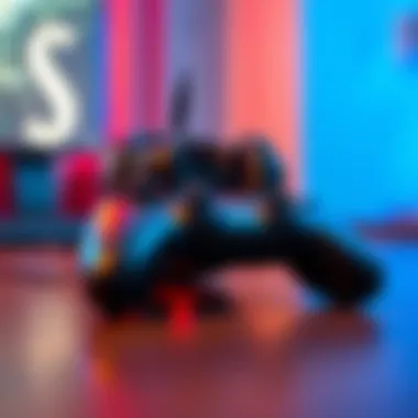 A gaming controller and headset on a table, ready for play