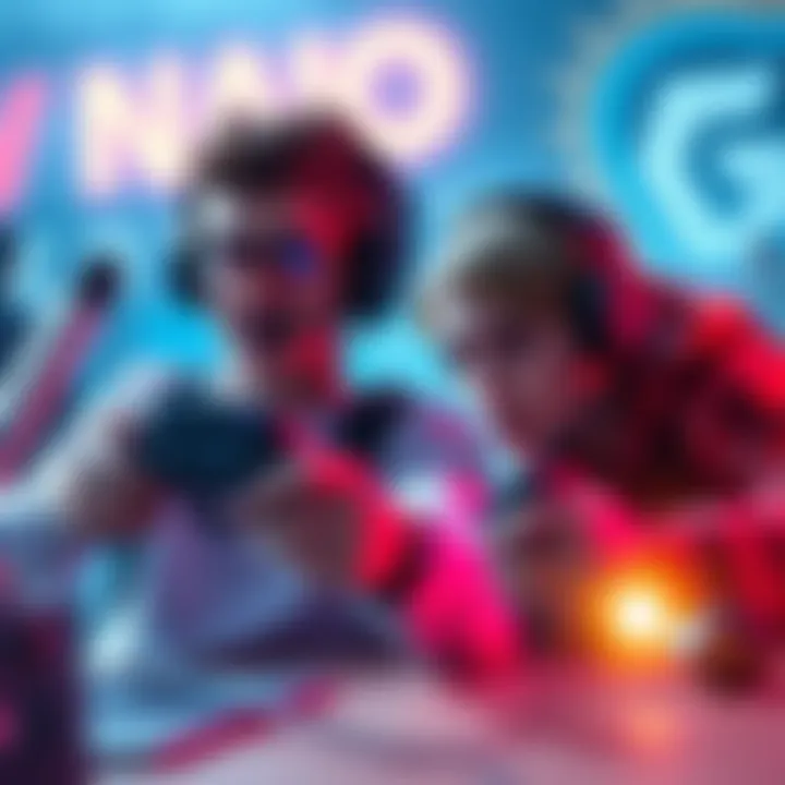 Two gamers working together to create cinematic gameplay, featuring intense action scenes and dramatic visuals.