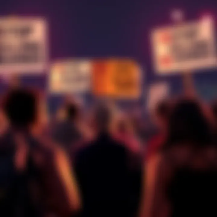 A graphic showing tension between gaming industry representatives and advocates of the 'Stop Killing Games' initiative with protest signs and discussions.