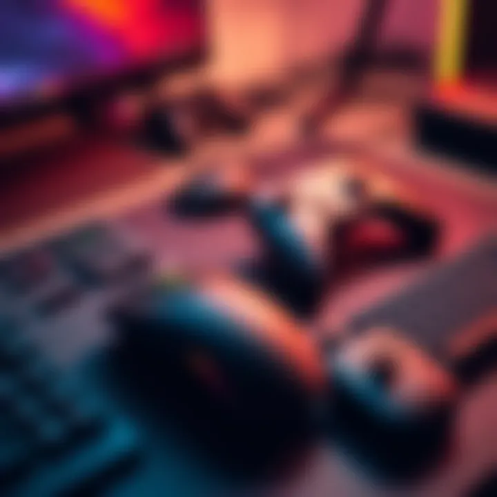 Mouse and Keyboard vs Controller A comparison of a gaming mouse and keyboard alongside a game controller on a desk