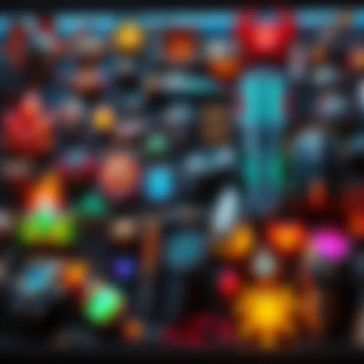 A display of various gaming items, showcasing epic gear with high levels and glowing effects, representing the concept of reaching beyond level 80.