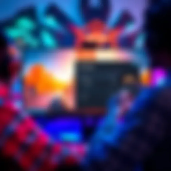 A gamer adjusts settings on a monitor showing 16:10 stretched resolution for improved gameplay performance.