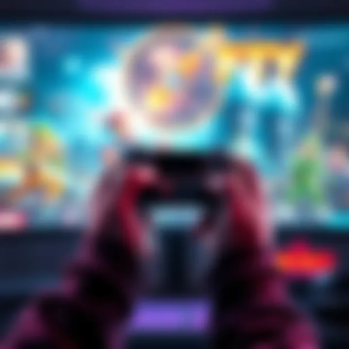 A person holding a game controller, contemplating between erasing a game from memory or choosing a flawless remake, with game visuals in the background.
