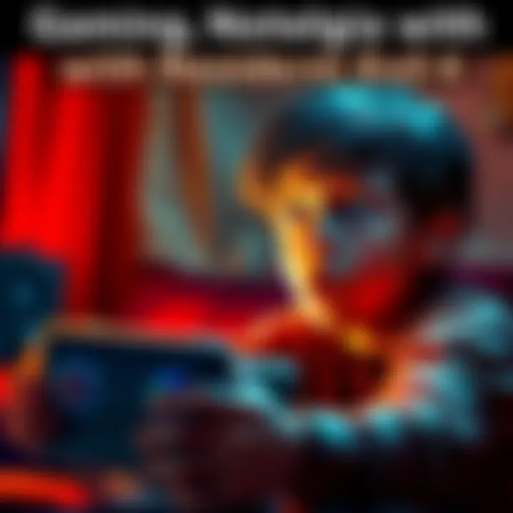 A young gamer with a surprised expression while playing Resident Evil 4 on a GameCube, capturing the fear and excitement of the classic horror game.