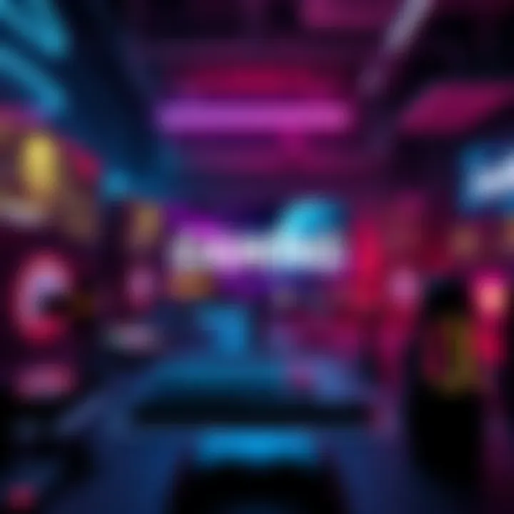 Concept of a new operating system designed specifically for gaming, showcasing gaming-themed graphics and streamlined interface without unnecessary features.