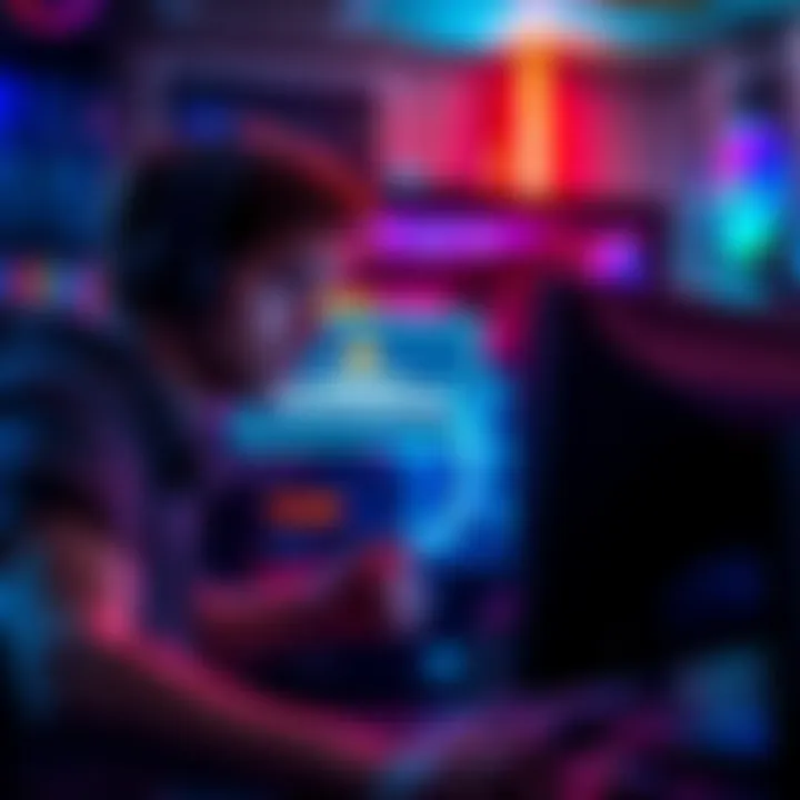 A gamer frustrated with lag on a high-end gaming PC, showing a loading screen with an error message