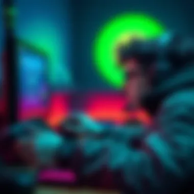 A gamer adjusting settings on a computer for better FPS performance
