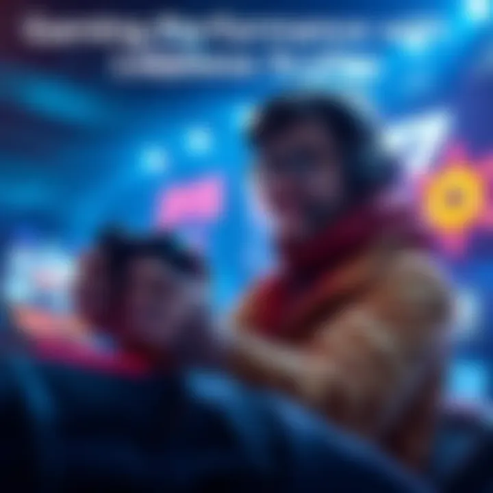 A gamer playing on a device, showcasing improved frame rates and smoother graphics due to lossless scaling technology