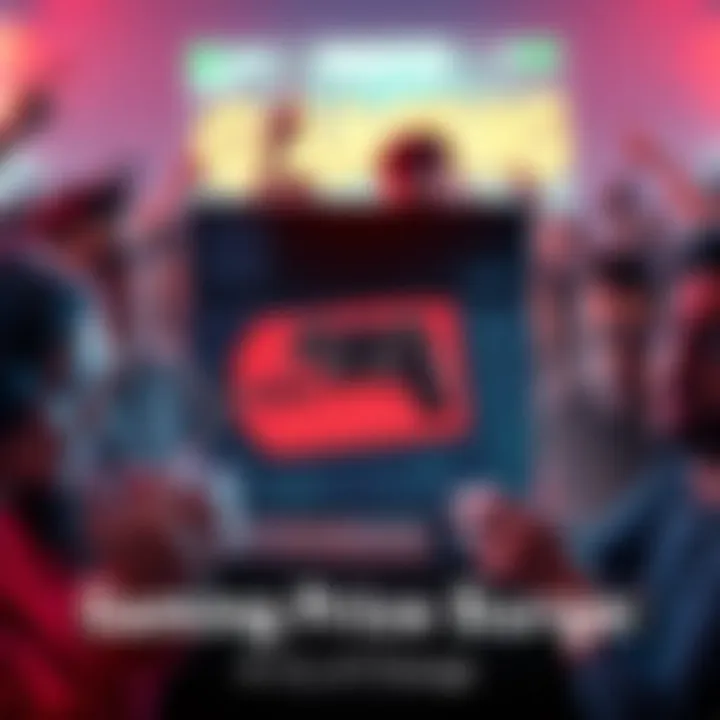 A gaming console with a price tag showing high costs, surrounded by frustrated gamers expressing concern