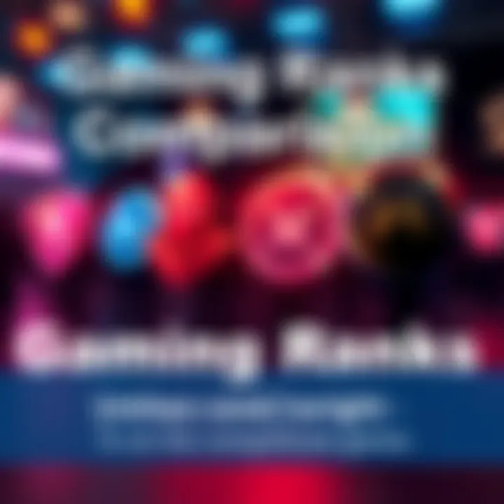 A visual comparison of various gaming ranks, featuring icons from Rocket League, Valorant, Rainbow Six Siege, and Overwatch.