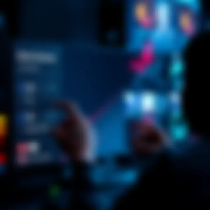 A gamer choosing between various server options on a screen for optimized performance, featuring EU and OCE flags to represent regions.