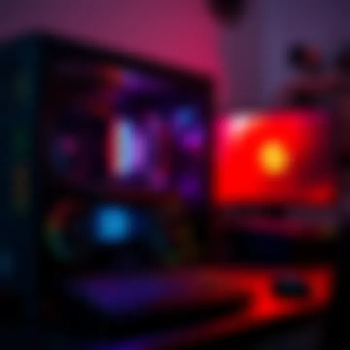 A gaming PC setup featuring a 1070ti graphics card and an i7-7700K processor, showcasing a game running at 1080p resolution.