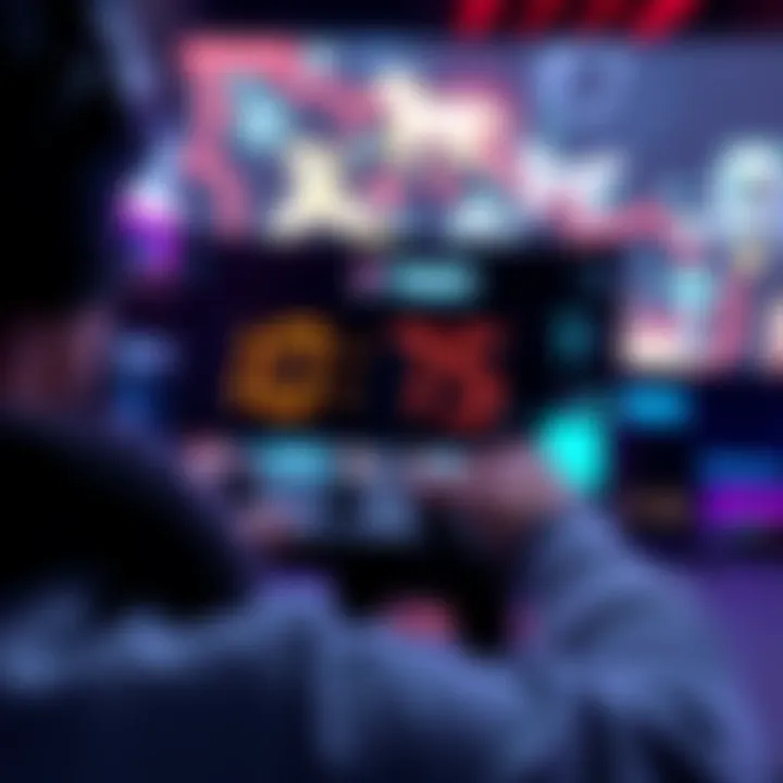 A person playing a video game with a timer visible on the screen, representing gaming time management