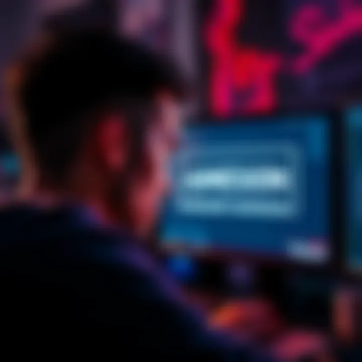 A person looking frustrated while staring at a computer screen showing a permanent account ban message