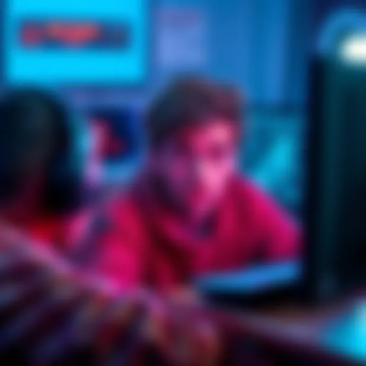 A gamer looking worried while checking their corrupted account on a computer screen, with a notification about newly released characters visible.