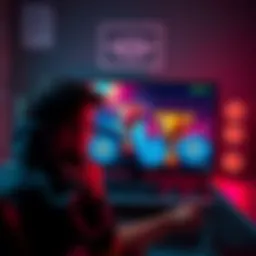 Achievements in Gaming A gamer earning achievements in two types: skill-based and effort-based, with trophies displayed on screen