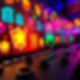 A vibrant display of gaming achievements in various colors, showcasing fun and rewarding milestones from different video games.