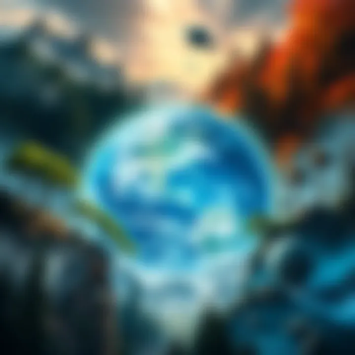 A visual representation of various game worlds featuring lush forests, space exploration, and medieval settings.