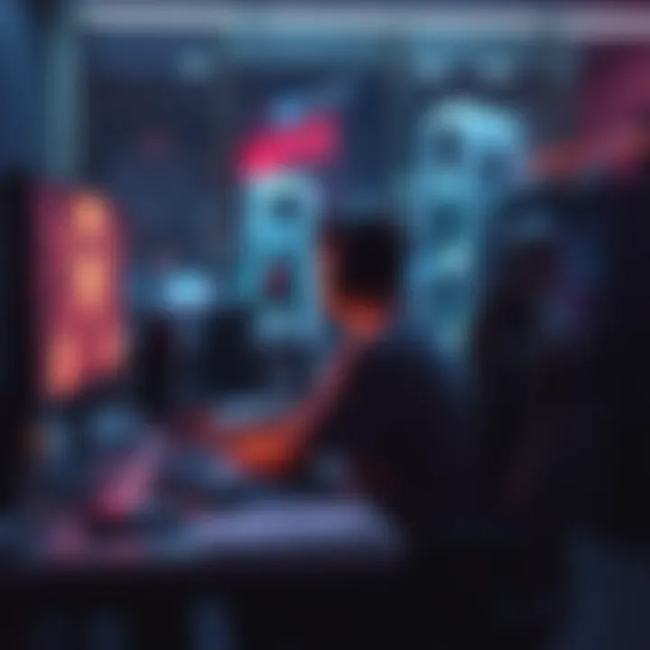 A person sitting at a desk gaming alone, focused on their screen without any streamers or online community distractions.