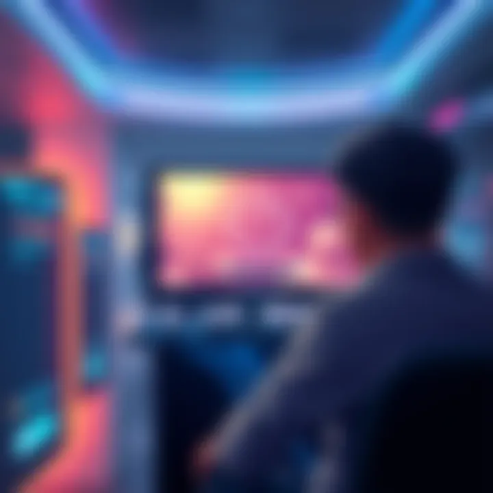 A frustrated gamer waiting for turn animations in a game lobby, looking at a loading screen with a clock icon indicating long wait times