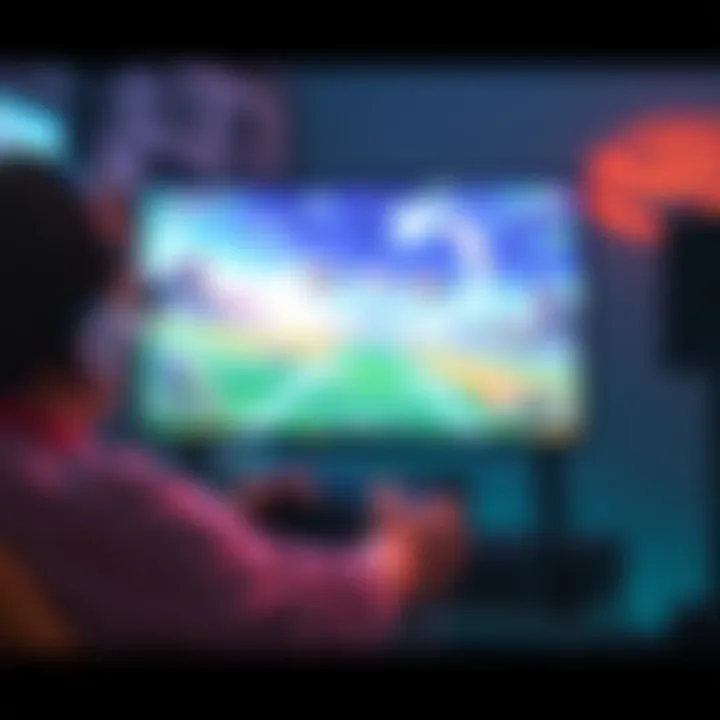 Gaming at 30 FPS A gamer playing a video game on a console, showing the screen displaying Starfield at 30 frames per second.