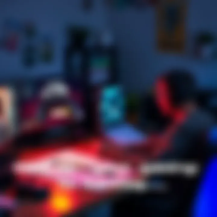 Gaming backlog management A gamer organizing a list of video games on a desk, deciding which games to play next and which to remove from the backlog.