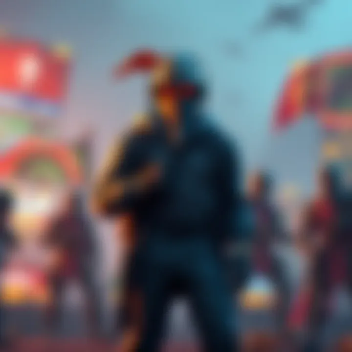 A gaming character stands confidently as they prepare to leave a clan, with a gaming interface visible in the background.