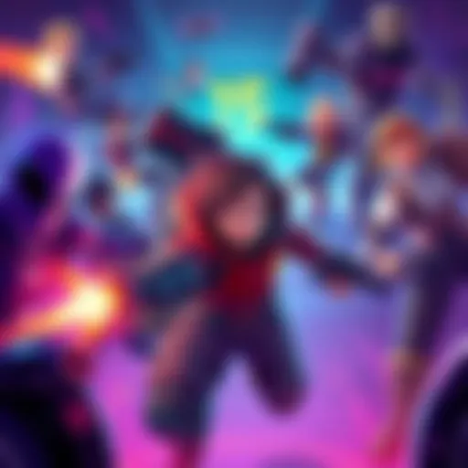 Gaming characters in action Illustration of various gaming characters, focusing on those less popular for evading attacks in a game setting.