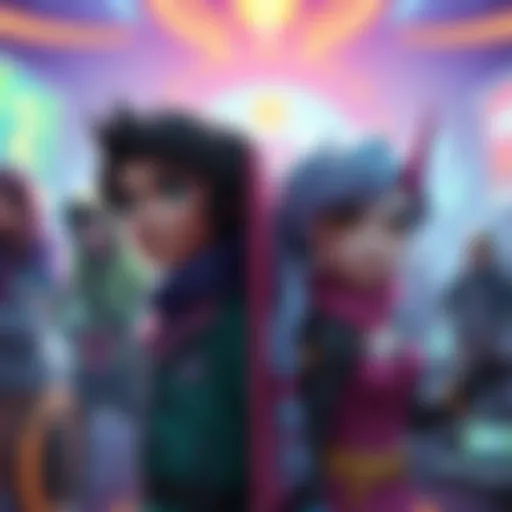 A comparison of Season 1 characters with a new character named Luna in a vibrant gaming setting