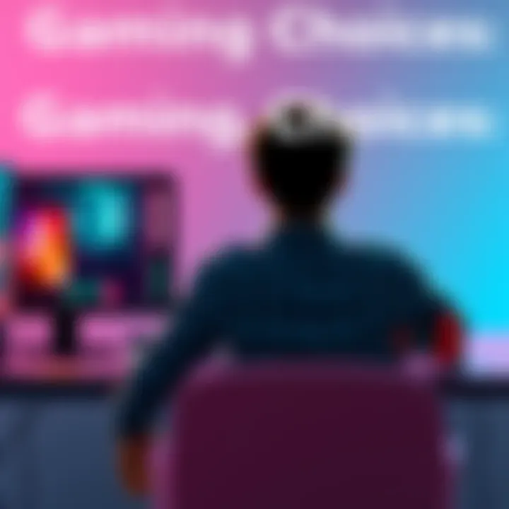 A person sitting at a desk with a gaming PC on one side and a Nintendo Switch on the other, contemplating which to play.