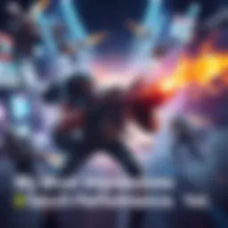 A gamer executing a perfect clutch play in a competitive match, surrounded by intense action and game visuals.