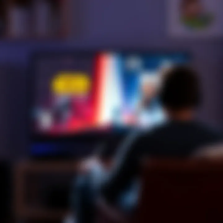 A gamer sitting in front of a screen with two different game covers, one for the original trilogy and one for the remakes, pondering which to choose.