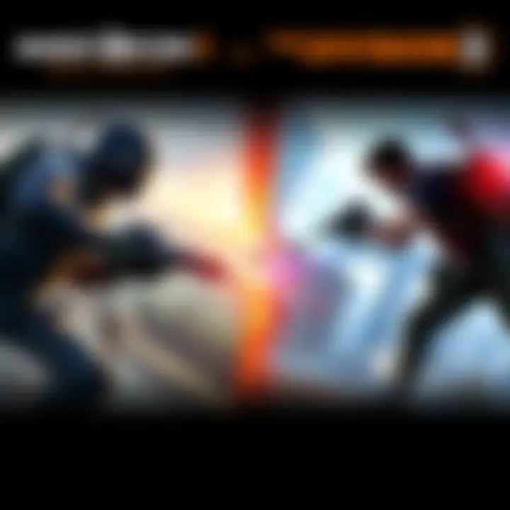 Side-by-side view of gameplay scenes from Ghost Recon Breakpoint Ultimate Edition and The Division 2 Ultimate Edition, showcasing action and graphics