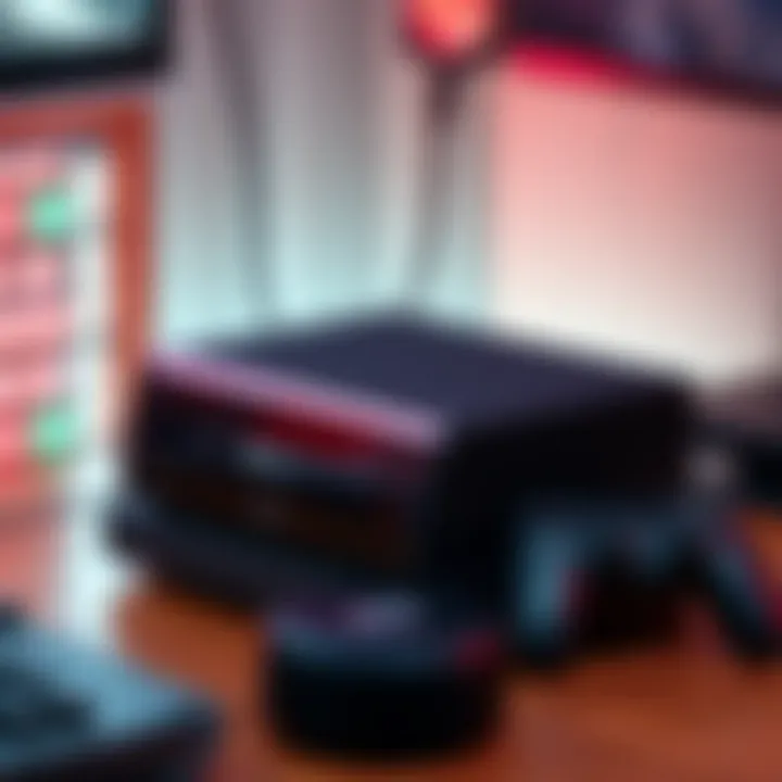 Gaming console in dock A gaming console placed in a docking station with accessories nearby, highlighting concerns about long-term docking damage.