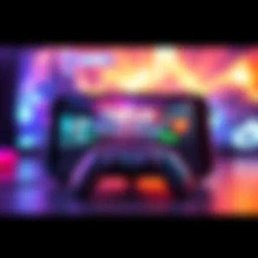 A gaming console showing vibrant graphics on the screen, illustrating modern games' focus on visuals.