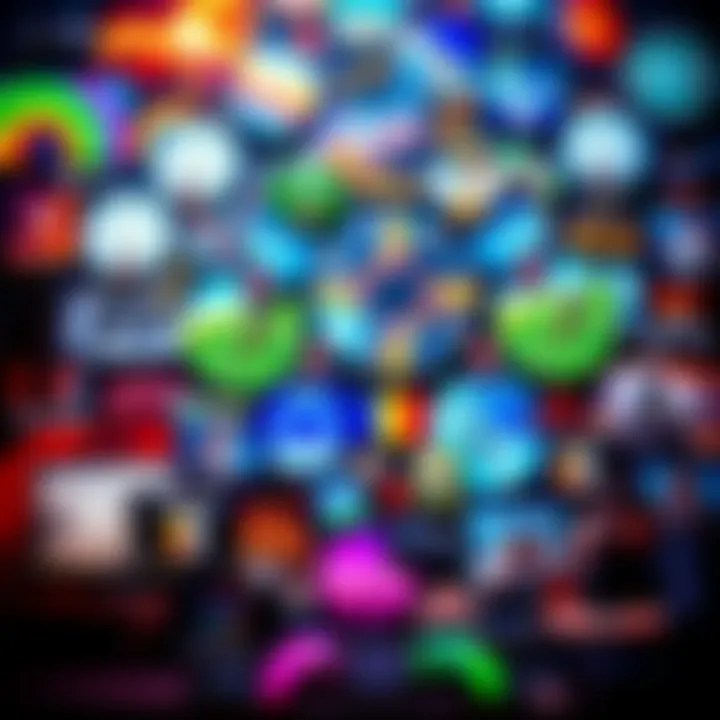 A colorful collage of gaming guides and popular memes related to video games, showing how online content influences gaming experiences.