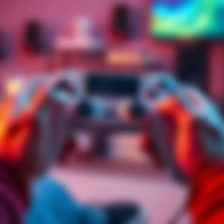 A comfortable gaming controller designed for larger hands, featuring ergonomic grips and a sleek design.