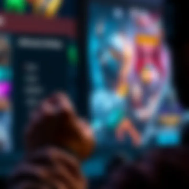 A player adjusting difficulty settings in a video game menu, showcasing options like easy, medium, and hard levels with a vibrant background of game graphics