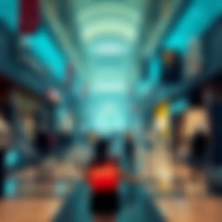 A vibrant game scene resembling a mall filled with shoppers and zombies, capturing the essence of Dead Rising's Willamette Parkview Mall.