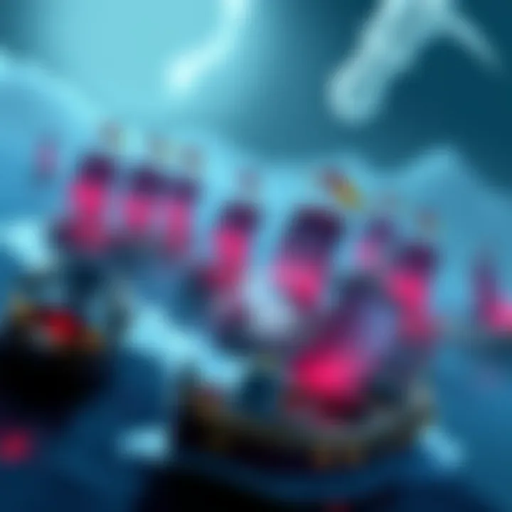 Fleet of ships in a game A group of different ships showcasing the diversity and strategy of gaming fleets at sea