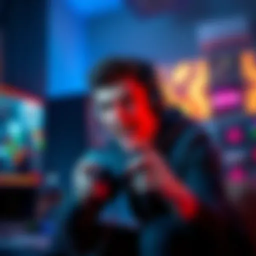 A beginner gamer setting up their gaming console with a controller in hand, looking excited