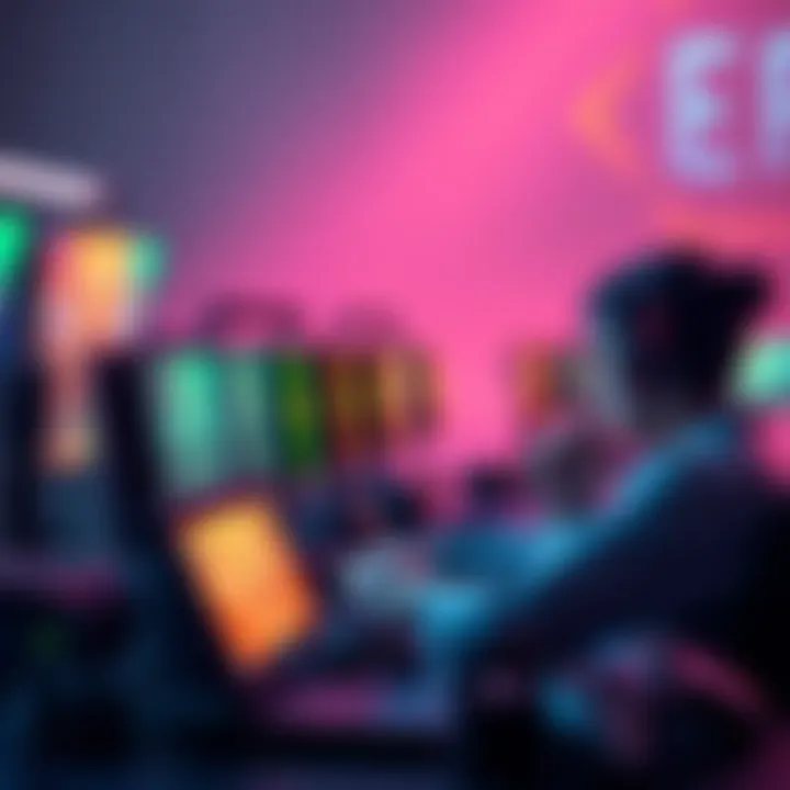 Gamers discussing how to acquire Eridium on a forum with computers and gaming controllers in the background