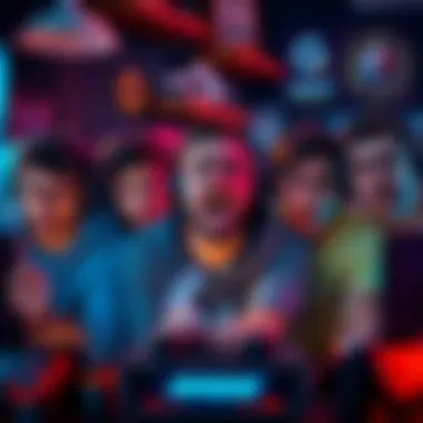 A group of gamers expressing their frustrations, with one player shouting while others look annoyed, surrounded by gaming paraphernalia.