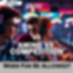 A split-screen image showing players enjoying casual gaming on one side and intense competitive gameplay on the other side, highlighting the contrast between fun and competition.