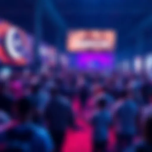 Gaming's Future at Gamescom A scene showing a crowd at Gamescom, discussing the impact of GTA 6 and Red Dead Redemption 2 on the gaming industry