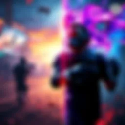 Gaming Graphics Debate A digital art depiction showing contrasting gaming graphics styles, one side showcasing realistic graphics and the other side featuring a vibrant, stylized art style, symbolizing the debate over DLSS5...