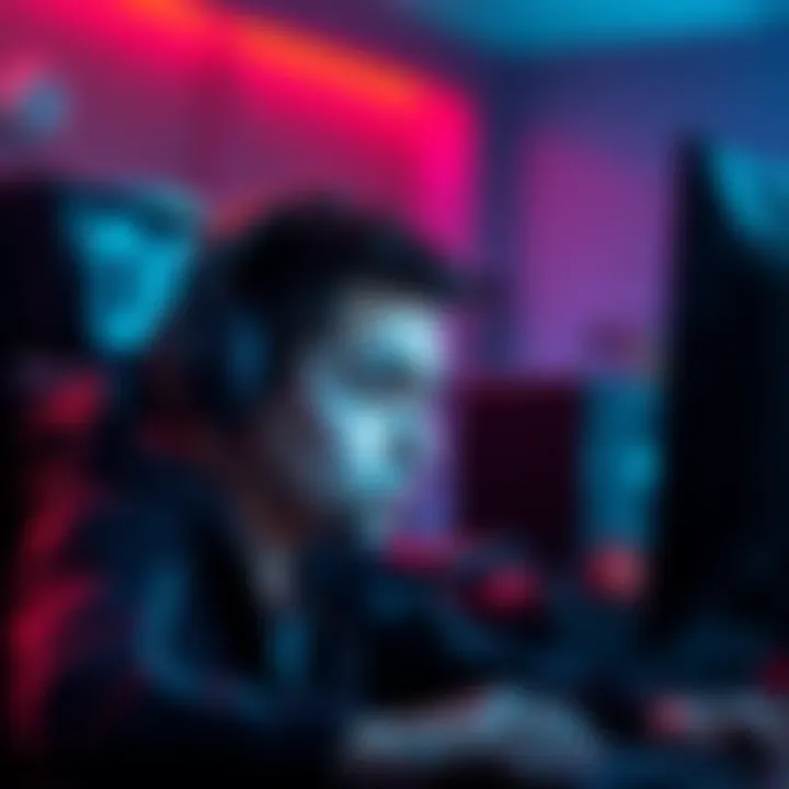 Online gaming griefing consequences A gamer looking frustrated while reviewing in-game penalties on a computer screen.