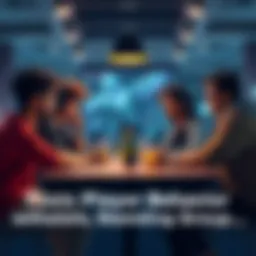 A group of friends sitting around a table looking frustrated as one player argues, showing signs of toxic behavior.