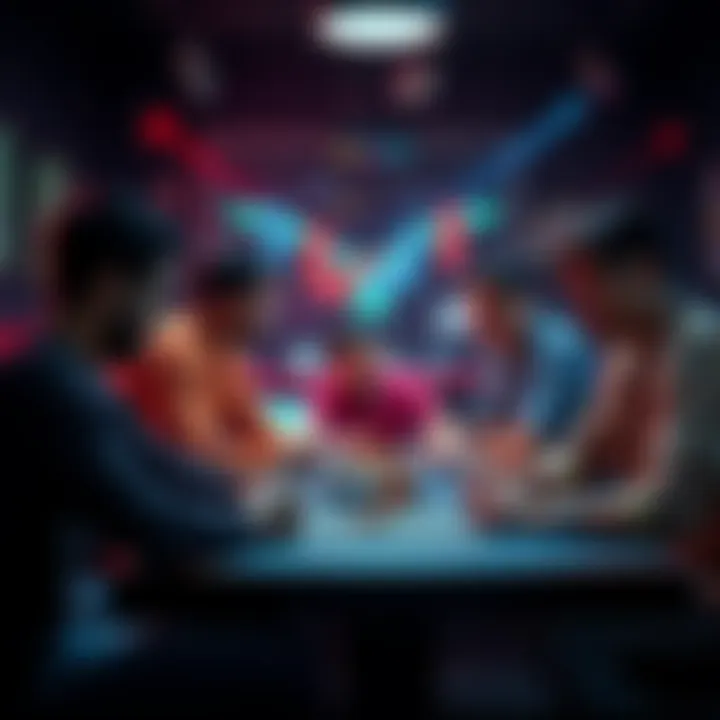 A group of friends discussing a difficult decision at a gaming table, with one member looking concerned, symbolizing discord within the group.